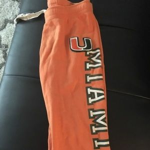 Miami Hurricanes Victoria’s Secret pink sweats XS